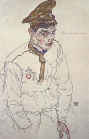 Egon Schiele Russian Prisoner of War (Grigori Kladjishuili) (mk12) Germany oil painting art